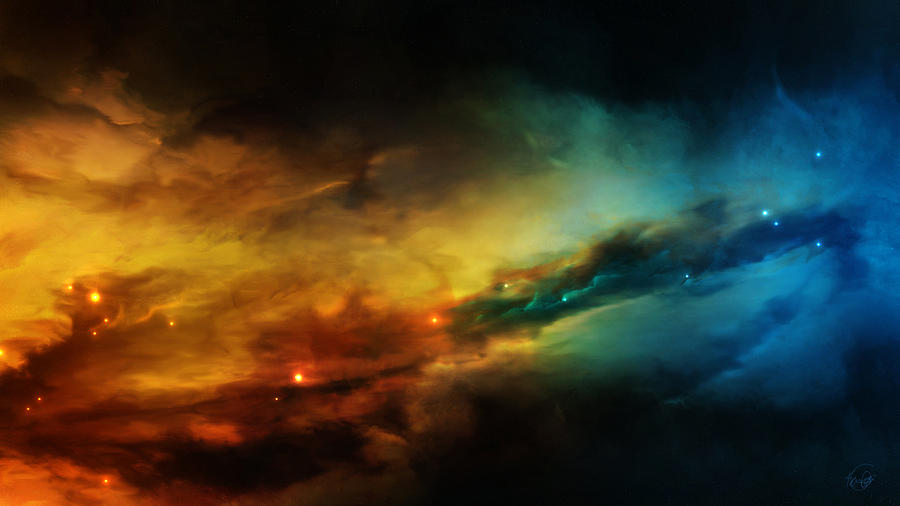 Space Digital Art - Nebula #1 by Maye Loeser