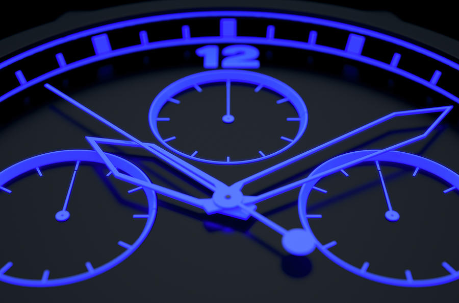 Clock Digital Art - Neon Watch Face #1 by Allan Swart
