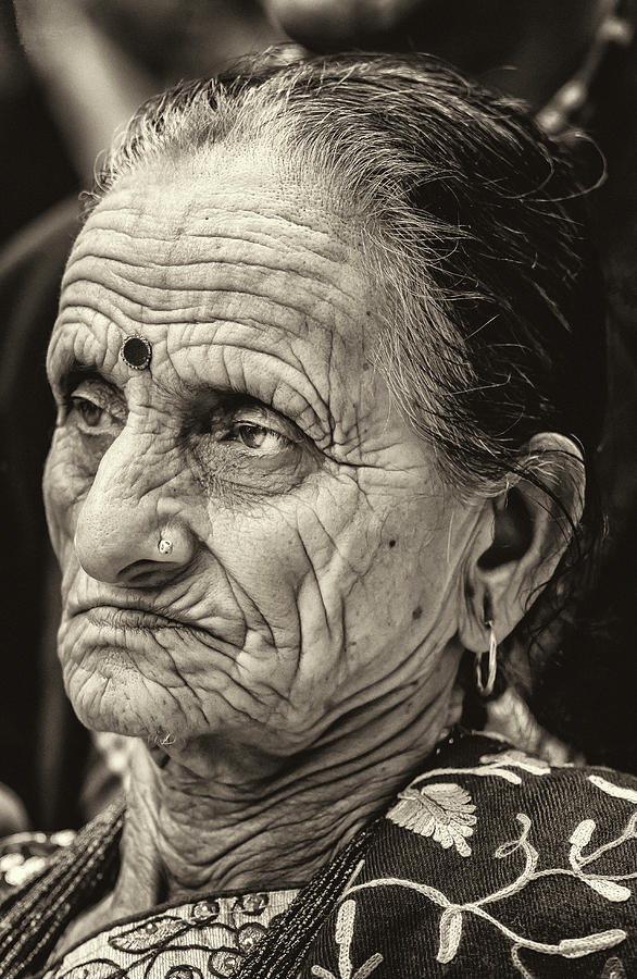 Nepalese Day NYC 2018 Elderly Nepalese Woman #1 Photograph by Robert Ullmann