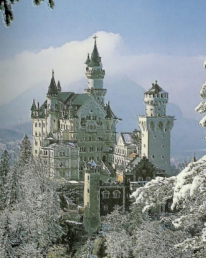 Castle Painting - Neuschwanstein #1 by Troy Caperton