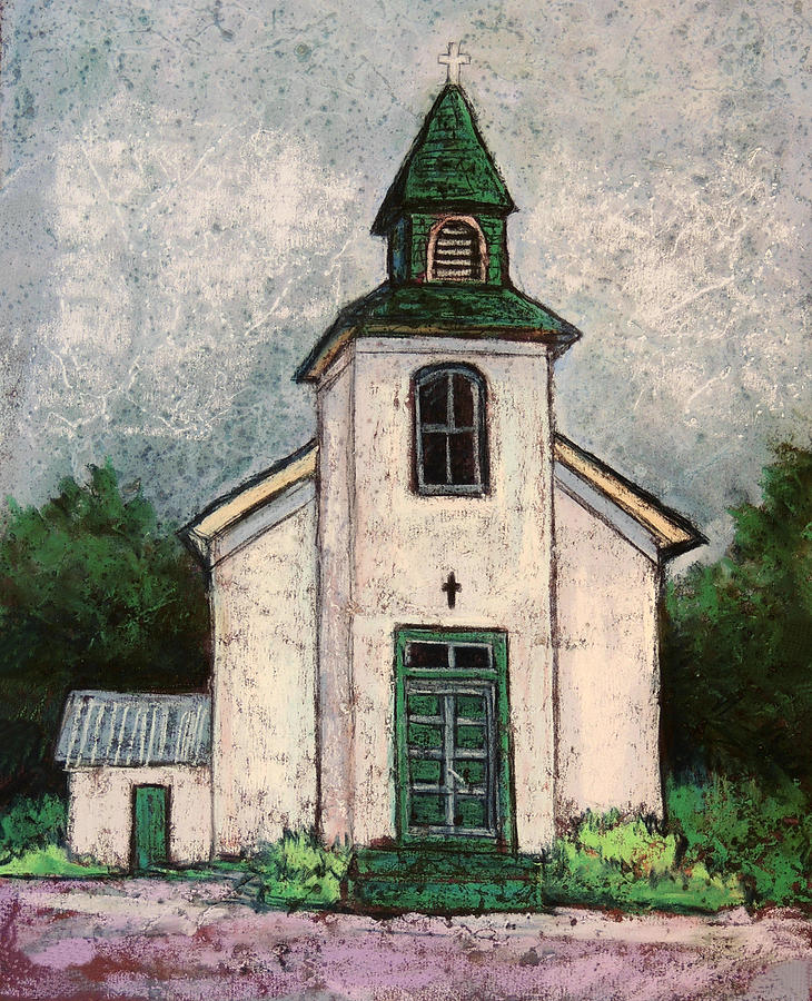 New Mexico Church #1 Pastel by Candy Mayer