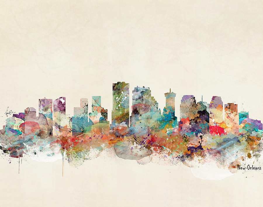 New Orleans Painting - New Orleans Louisiana Skyline  #1 by Bri Buckley