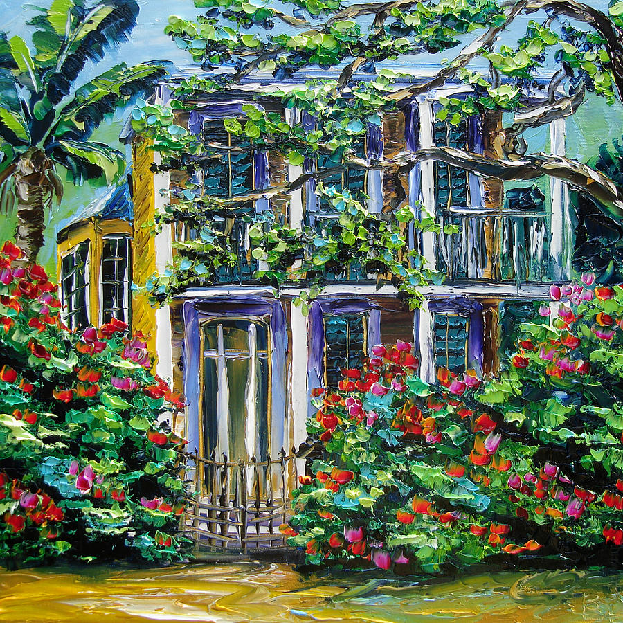 New Orleans Painting Behind The Gate B. Sasik #1 Painting by Beata Sasik