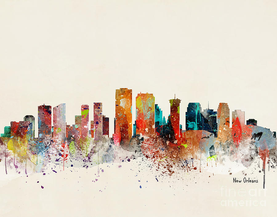 New Orleans Skyline #1 Painting by Bri Buckley