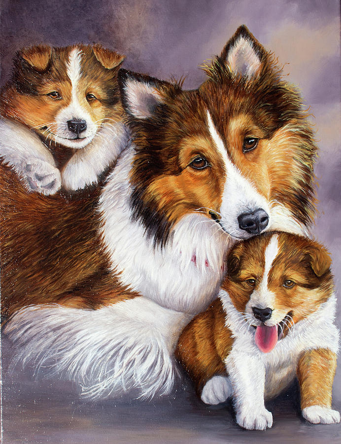 Dog Painting - Devoted Love by Kelly Pedersen
