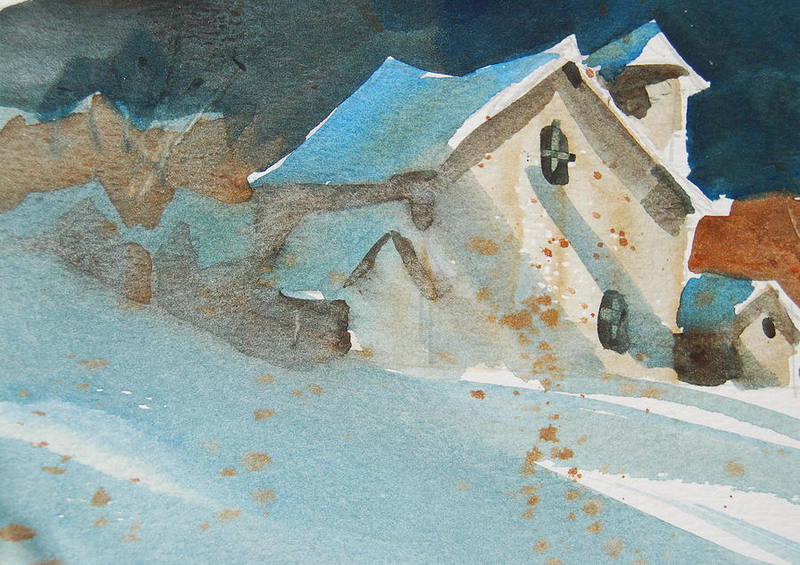 Winter Painting - New York Barns #1 by Len Stomski