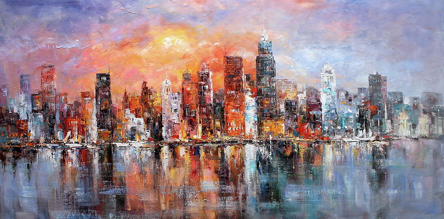 New York Skyline Art by Luigi Paulini Painting by Luigi Paulini - Fine ...