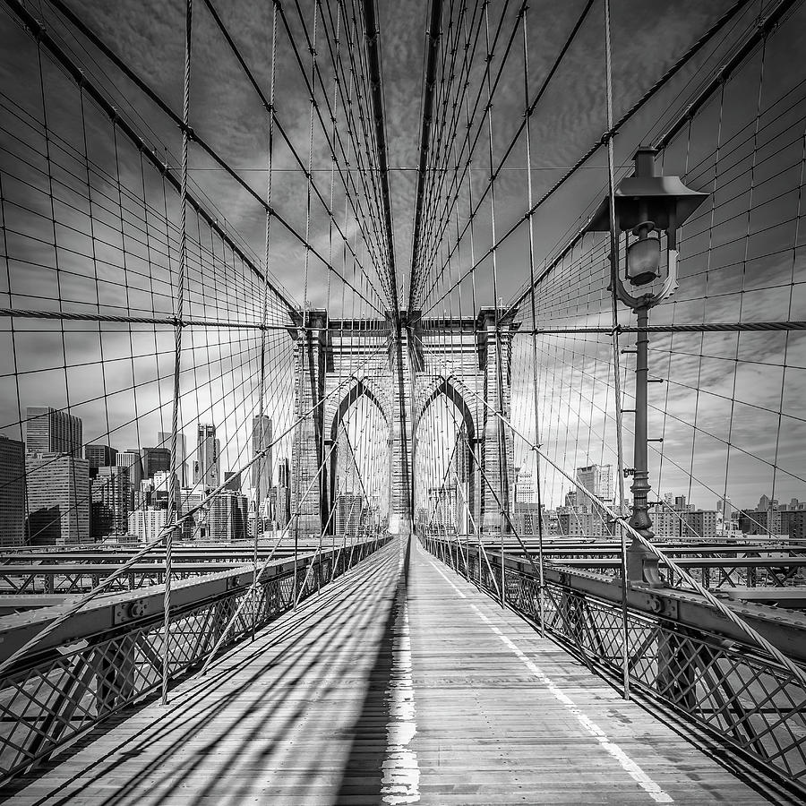 NEW YORK CITY Brooklyn Bridge - Monochrome #2 Photograph by Melanie Viola
