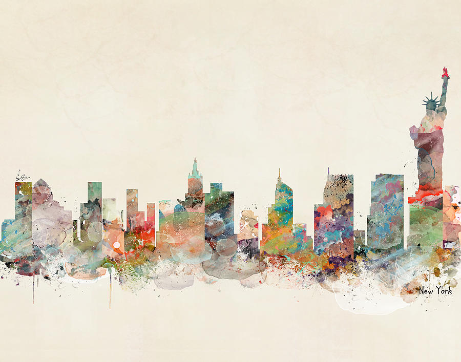 New York City Painting - New York City New York Skyline  #1 by Bri Buckley