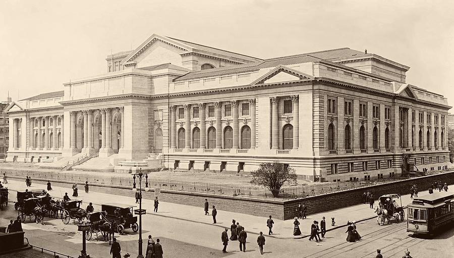 New York City Photograph - New York City Public Library 1908 #1 by Mountain Dreams