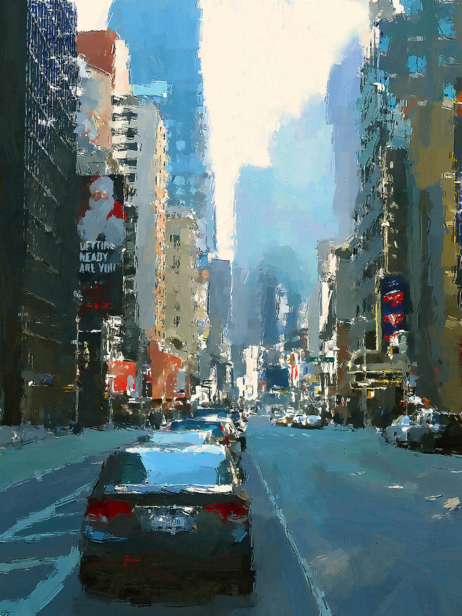 New York streets 25 #1 Digital Art by Yury Malkov