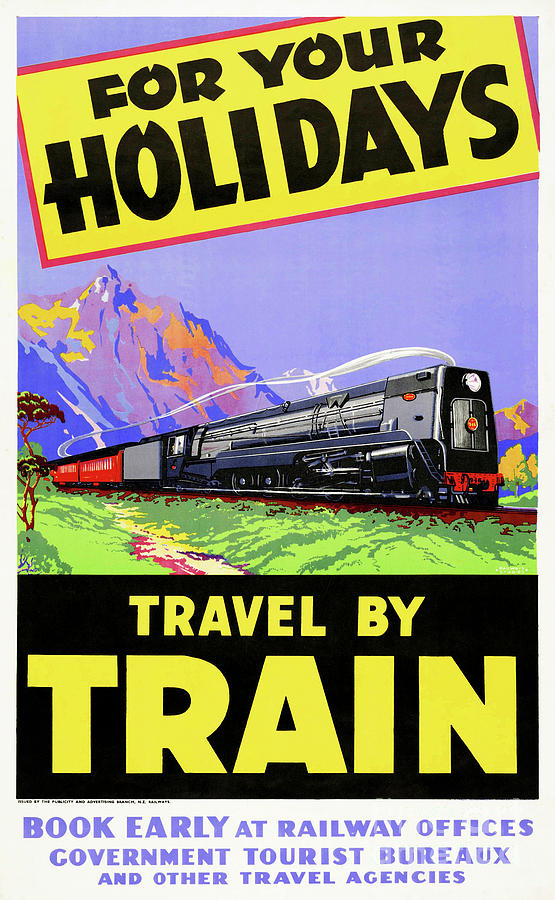 New Zealand Vintage Travel Poster Restored Drawing