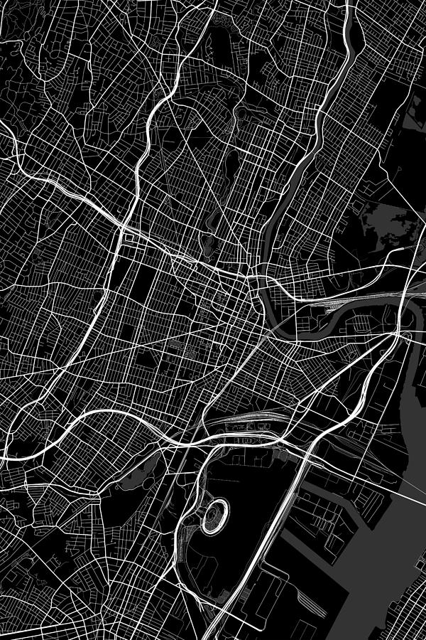 Newark New Jersey USA Dark Map Digital Art By Jurq Studio   1 Newark New Jersey Usa Dark Map Jurq Studio 