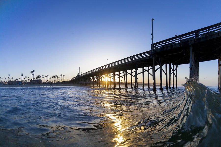Newport Beach Photograph - Newport Pier Curl by Sean Davey