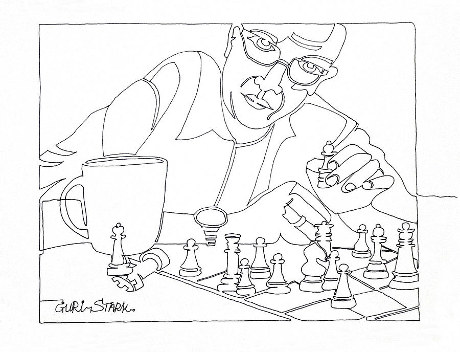 Chess Drawing - Next Step by Guri Stark