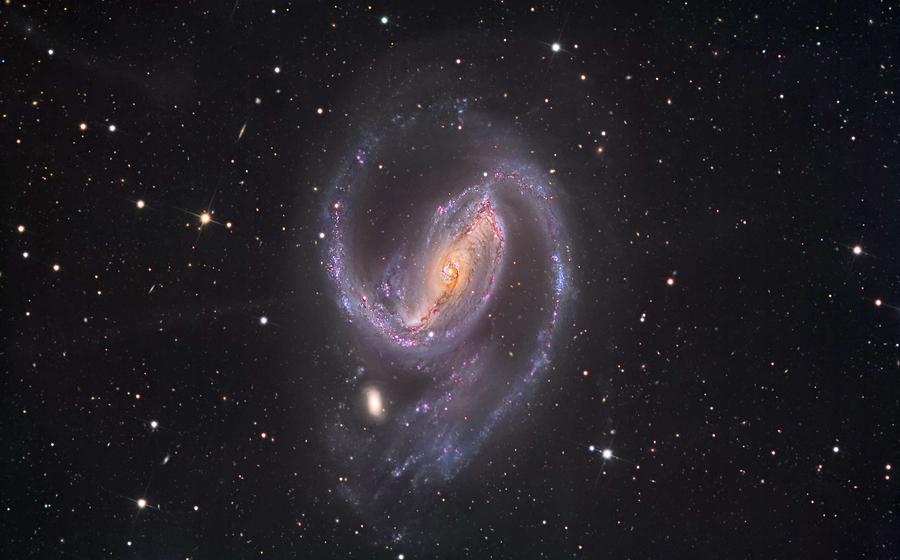 NGC1097_newmaster3starshadows #1 Painting by Celestial Images