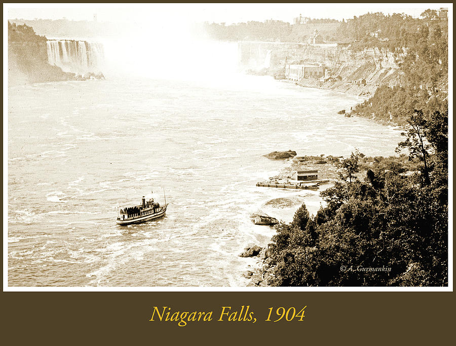 Niagara Falls, Tourist Boat, 1904, Vintage Photograph #1 Photograph by A Macarthur Gurmankin