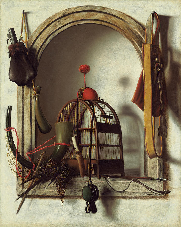 Niche with Falconry Gear #1 Painting by Christoffel Pierson