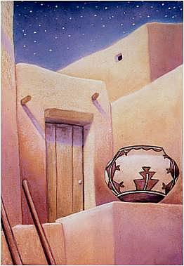 Southwest Pastel - Night Pueblo by Jo Thompson Southwest Pastel - Night Pueblo by Jo Thompson