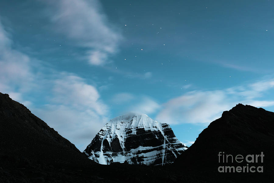 Night sky Holy Kailas Himalayas Tibet Yantra.lv #1 Photograph by Raimond Klavins