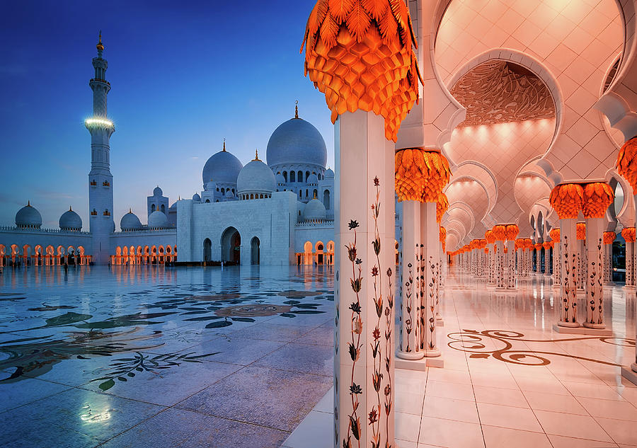 Gran Mezquita Sheikh Zayed Abu Dabi, Emiratos Árabes Unidos · Fine Art America