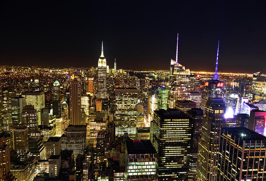 Night view Empire State Building, Manhattan, New York City Photograph ...