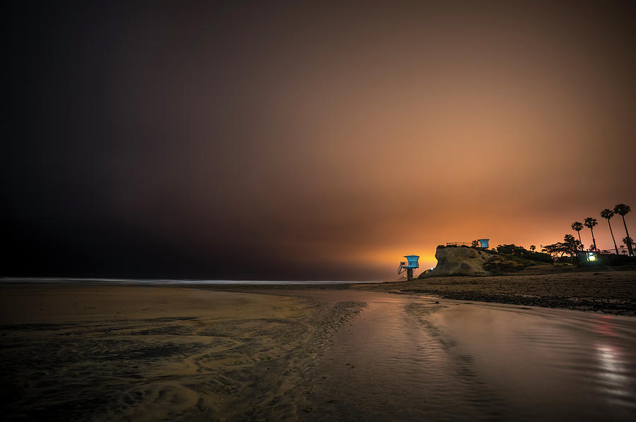 Night Watch - San Diego Beach - California #1 Photograph by Ryan Kelehar