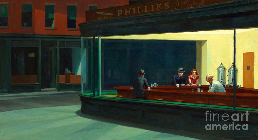 Edward Hopper Painting - Nighthawks #2 by Reproduction