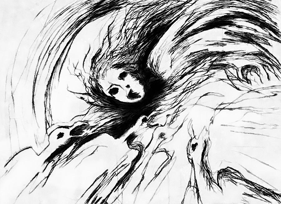 Bird Drawing - Nightmare #1 by Gun Legler