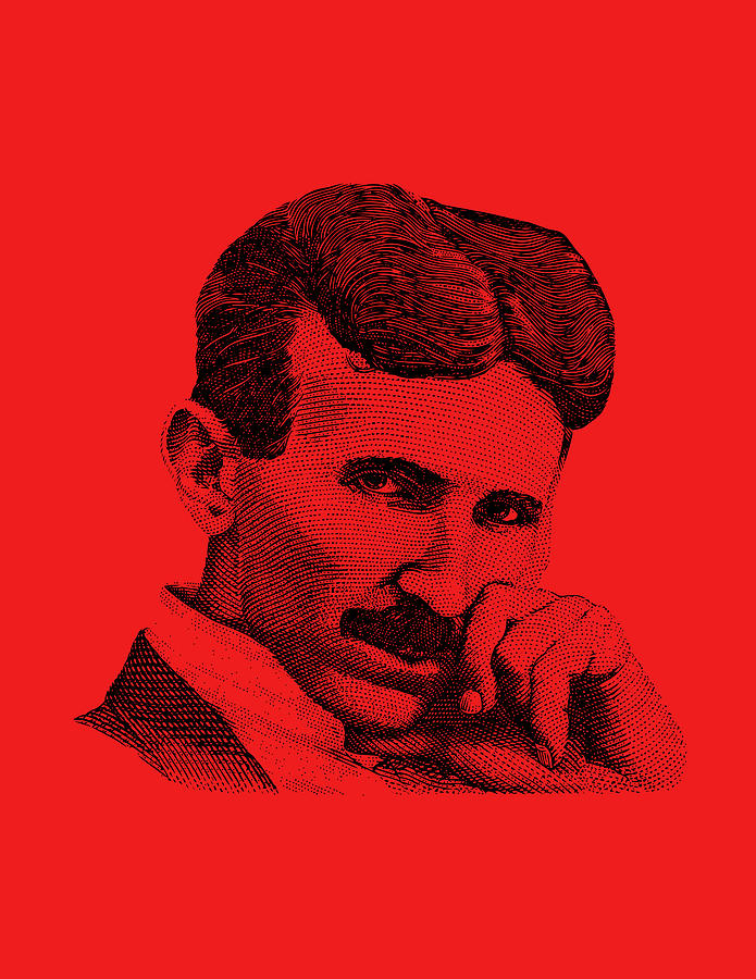 Nikola Tesla Digital Art - Nikola Tesla by War Is Hell Store