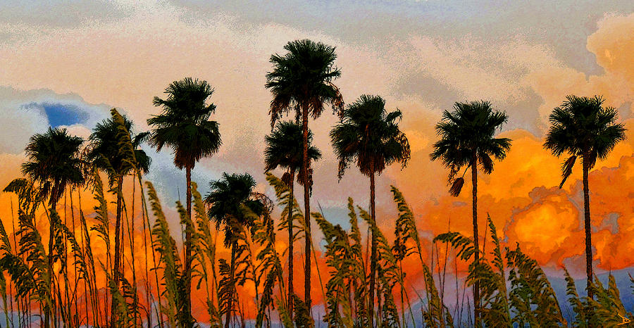 Nine palms #1 Painting by David Lee Thompson