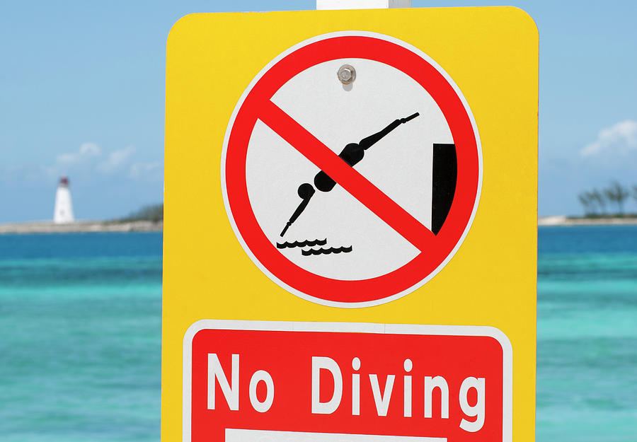 No Diving In Caribbean  Photograph by Ramunas Bruzas