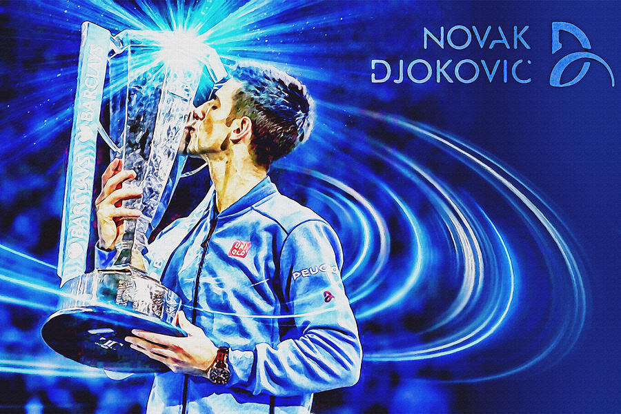 No1e - Novak Djokovic Painting by Nenad Cerovic