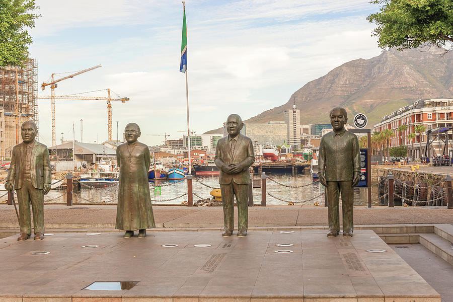 Nobel Square at waterfront in Cape Town with the four statues of #1 Photograph by Marek Poplawski