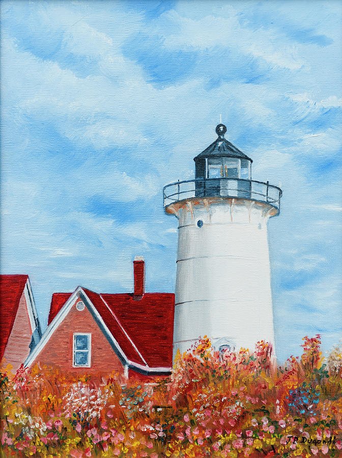 Nobska Point Lighthouse Painting by Jean-Pierre Ducondi