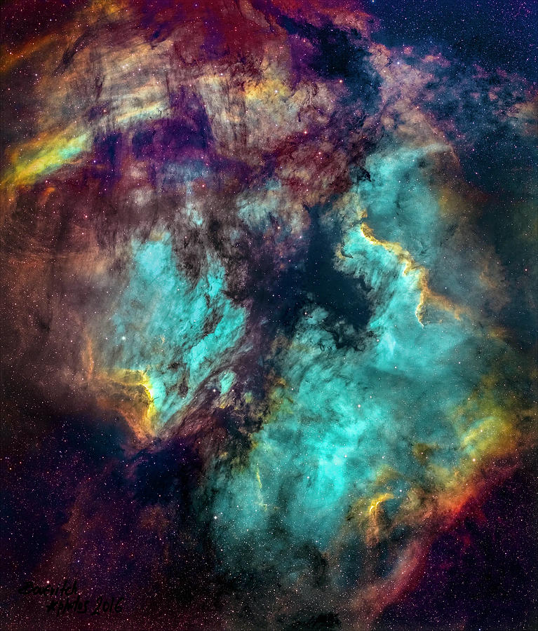 Swan Photograph - North America, Pelican, Cygnus Wall Nebulae Complex In Hubble Color by Oleg Bouevitch
