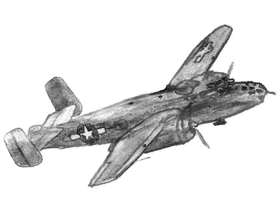 North American B-25 Mitchell #1 Drawing by R Kyllo