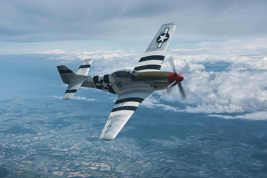 The Cloud Seeker - North American P-51D Mustang Mixed Media by Erik Simonsen