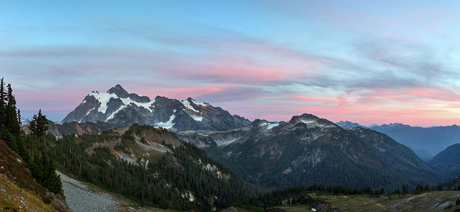 North Cascades Sunset Featuring Mount Shuksan #1 Photograph by Michael Russell