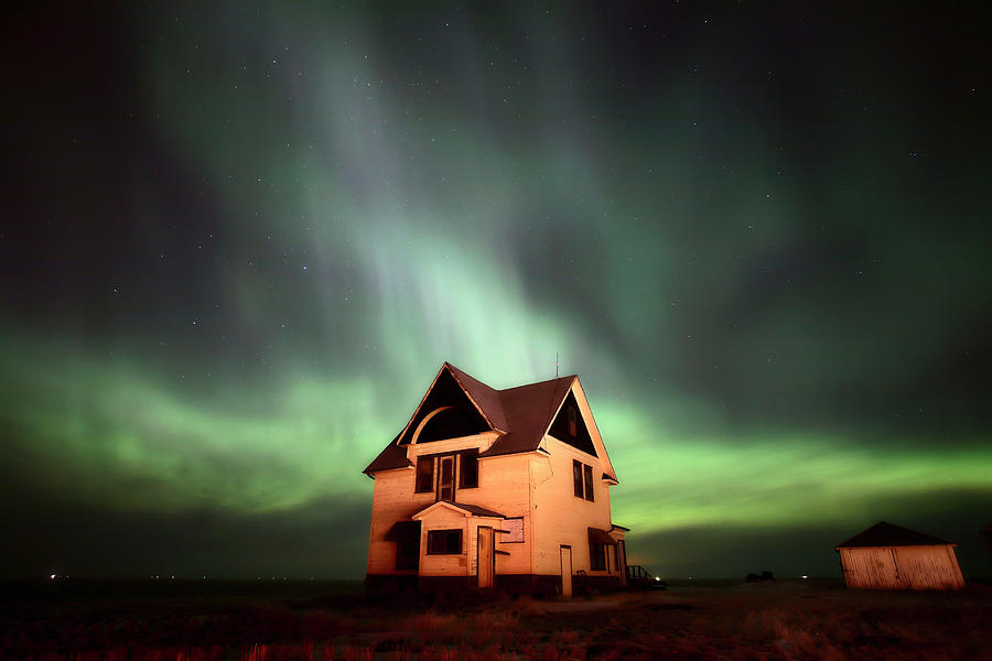 Architecture Digital Art - Northern Lights over Southern Saskatchewan #1 by Mark Duffy