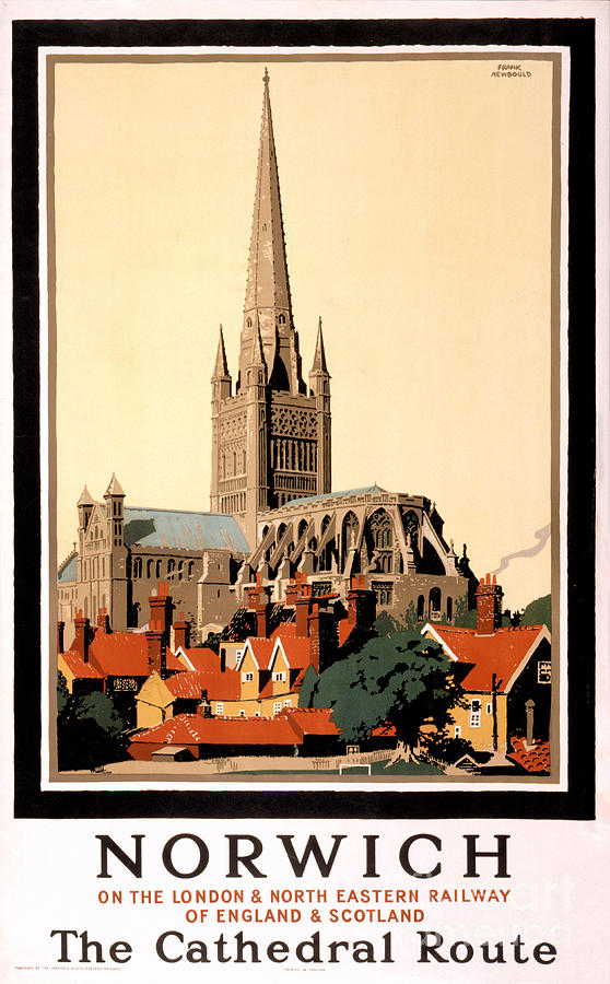 Vintage Painting - Norwich Vintage Travel Poster Restored #1 by Vintage Treasure
