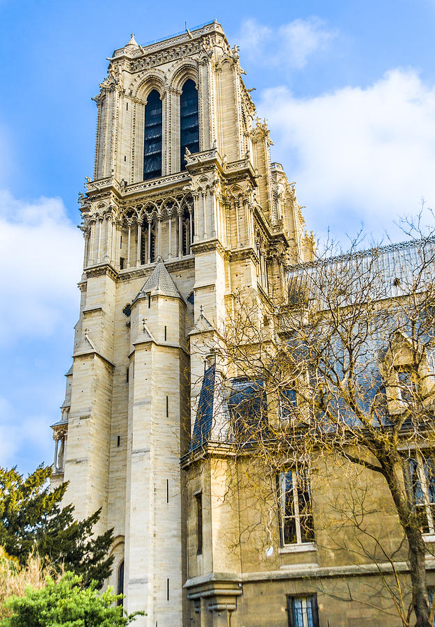 Architecture Photograph - Notre Dame Cathedral Bell Tower - Paris Landmark by Nila Newsom