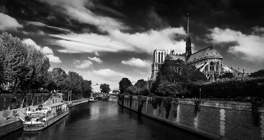 Paris Photograph - Notre Dame Cathedral and the River Seine - Paris by Barry O Carroll