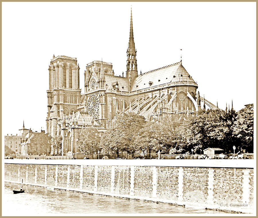 Notre Dame Cathedral, Paris, France, 1903 #1 Photograph by A Macarthur Gurmankin