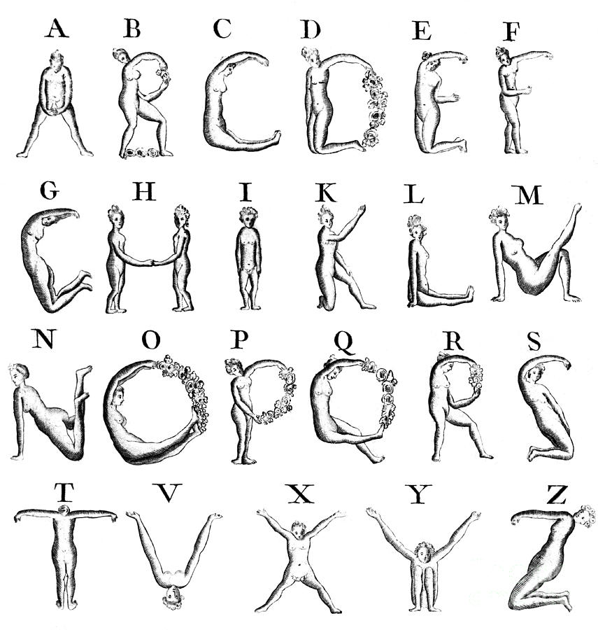 Nude Alphabet With No U, 1789 Photograph by Science Source