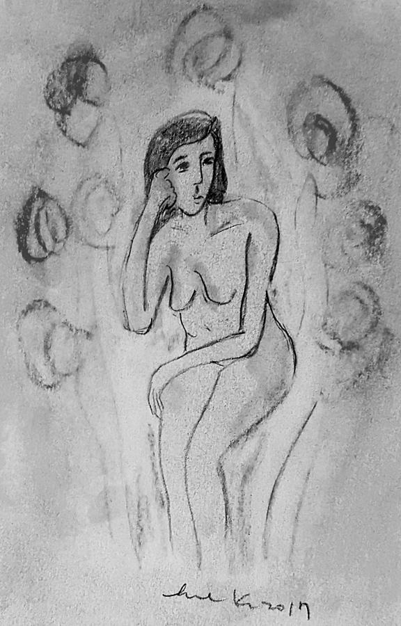 Nude study 22217 #1 Drawing by Hae Kim
