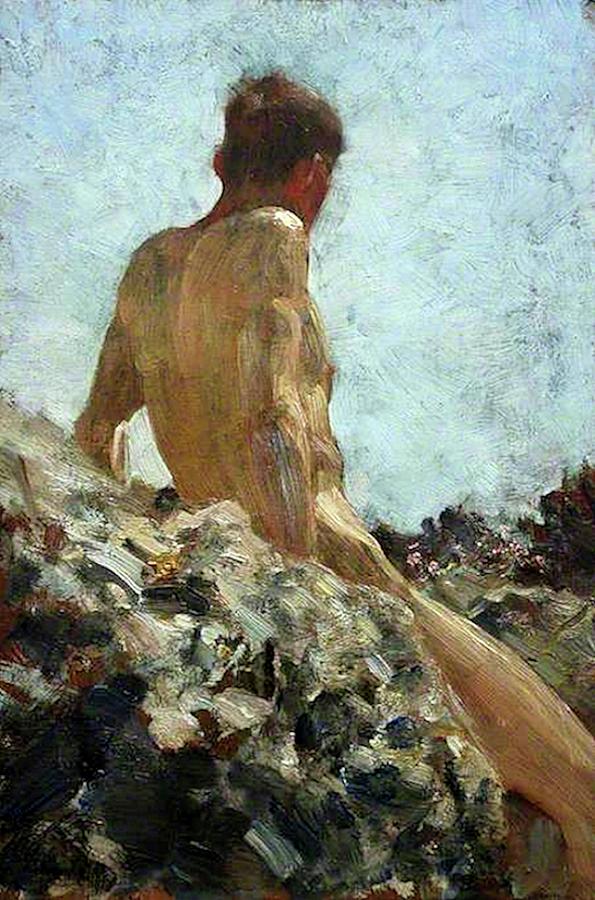 Nude Study Painting by Henry Scott Tuke