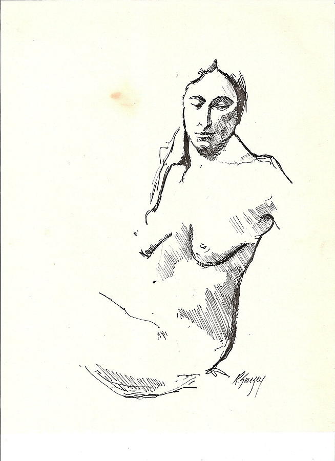 Nude Three #1 Drawing by R  Allen Swezey