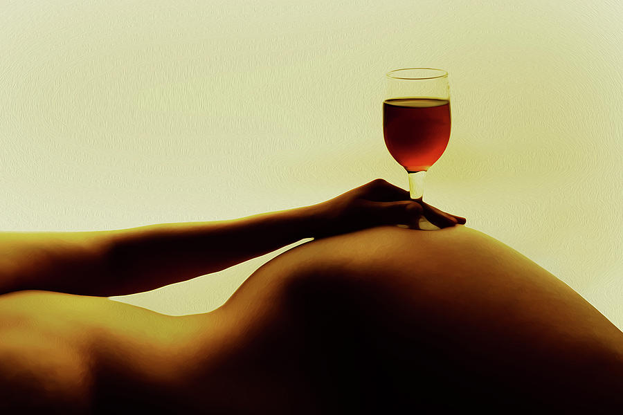 Nude Wine #2 Painting by Kiran Joshi