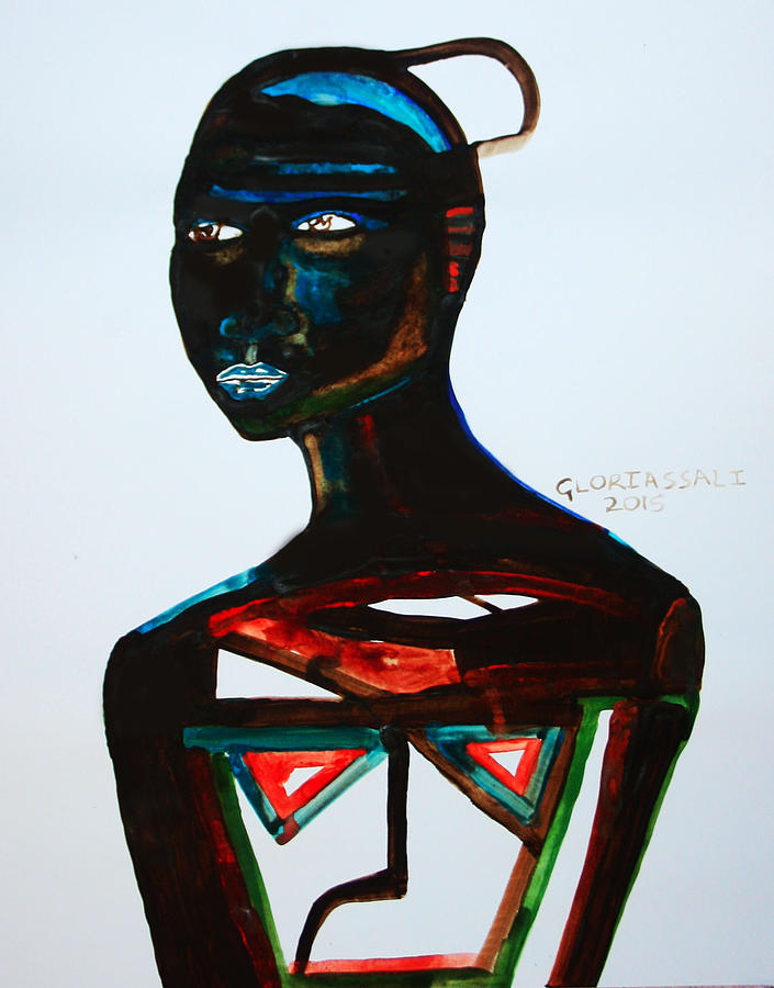 Nuer Bride - South Sudan #1 Painting by Gloria Ssali